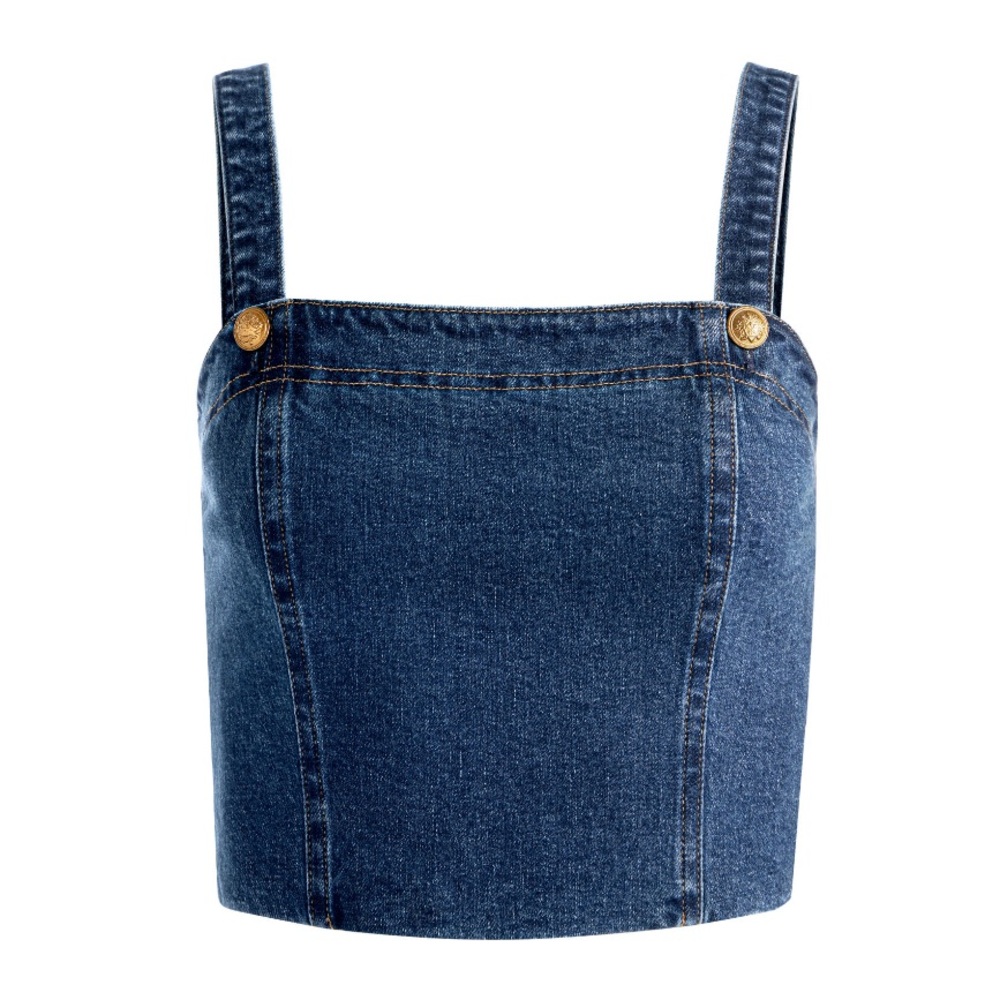 Alice + Olivia Sue Denim Bustier Top